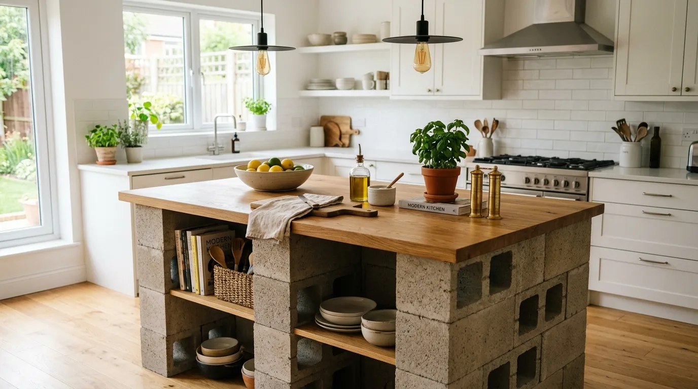 Cinder Block Kitchen Island
